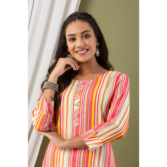 Nayi Nazar Striped Straight Kurta