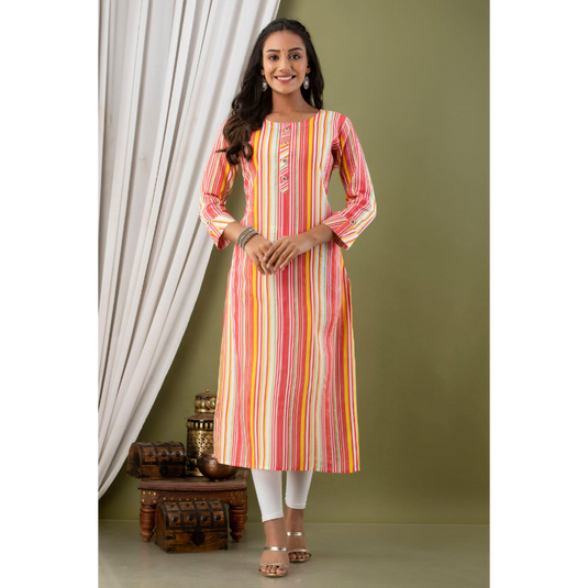 Nayi Nazar Striped Straight Kurta