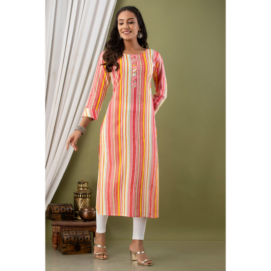Nayi Nazar Striped Straight Kurta