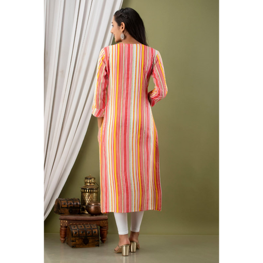 Nayi Nazar Striped Straight Kurta