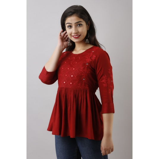 Nayi Nazar Maroon Top