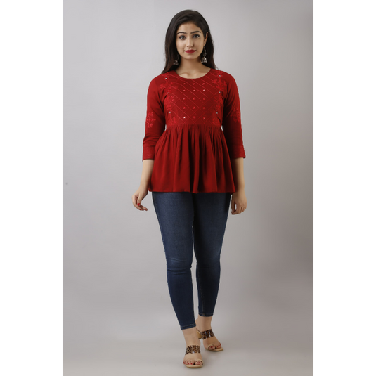 Nayi Nazar Maroon Top