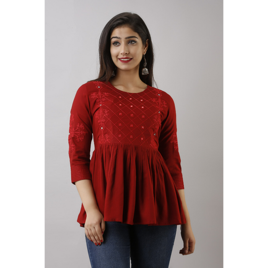 Nayi Nazar Maroon Top