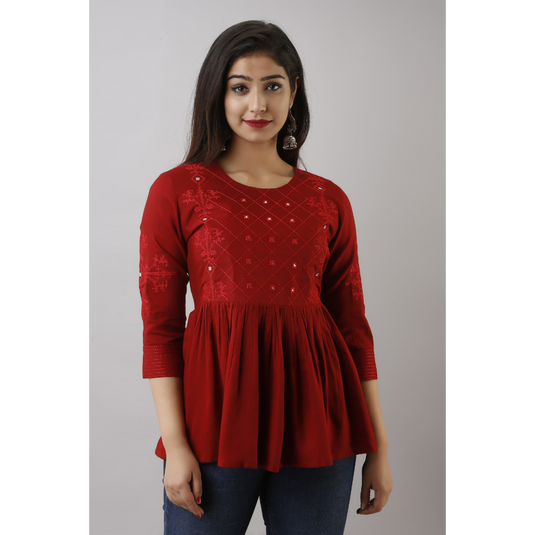 Nayi Nazar Maroon Top