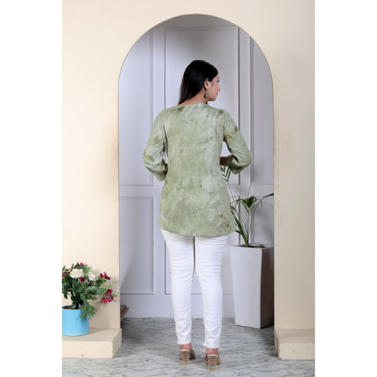 Nayi Nazar Green Chikankari Top