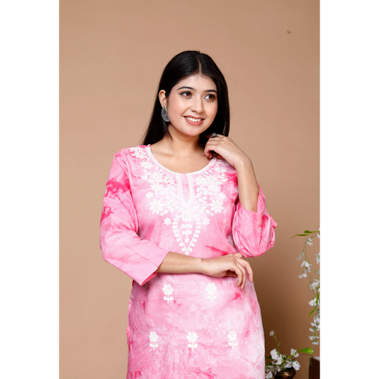 Nayi Nazar Pink Chikankari Top