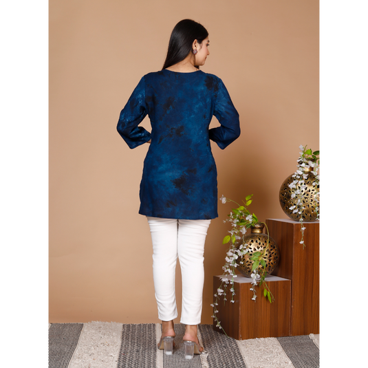 Nayi Nazar Blue Chikankari Top
