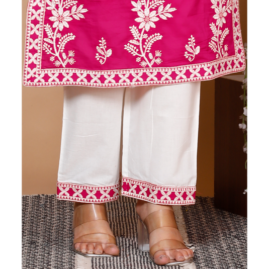 Nayi Nazar Rani Chikankari Cotton Suit Set