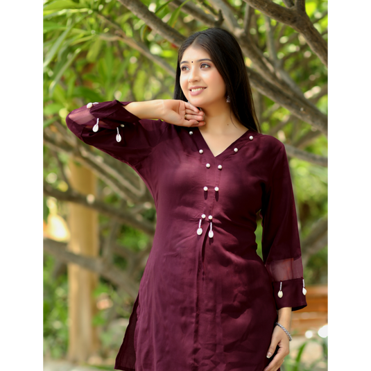 Nayi Nazar Maroon Co-Ord Set