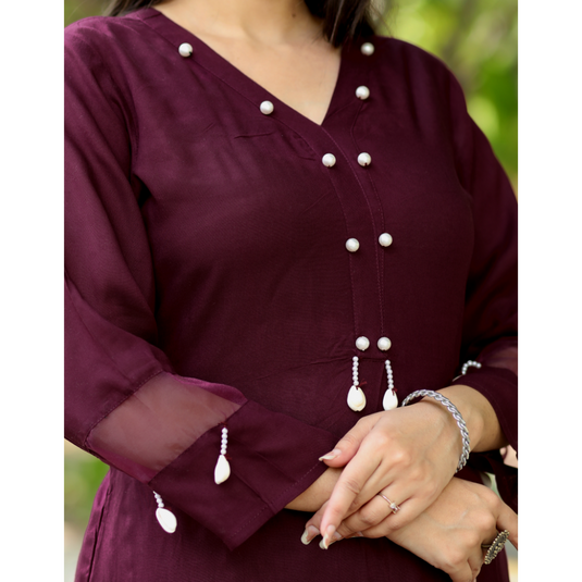 Nayi Nazar Maroon Co-Ord Set