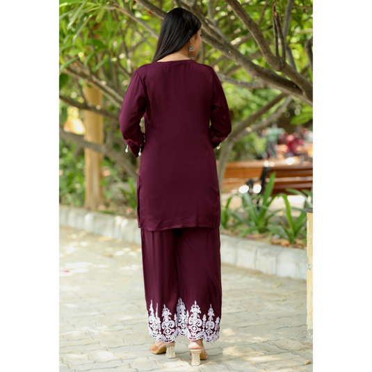 Nayi Nazar Maroon Co-Ord Set