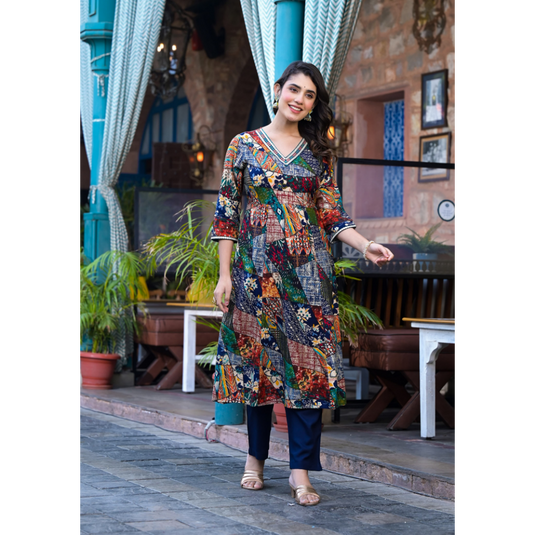 Nayi Nazar Multiblue Suit Set