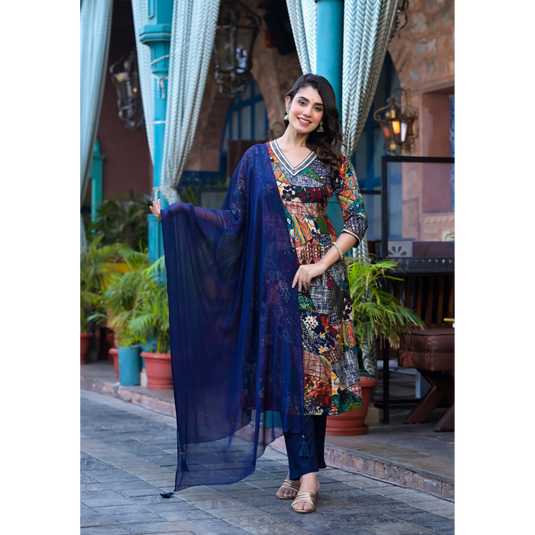 Nayi Nazar Multiblue Suit Set