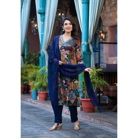 Nayi Nazar Multiblue Suit Set