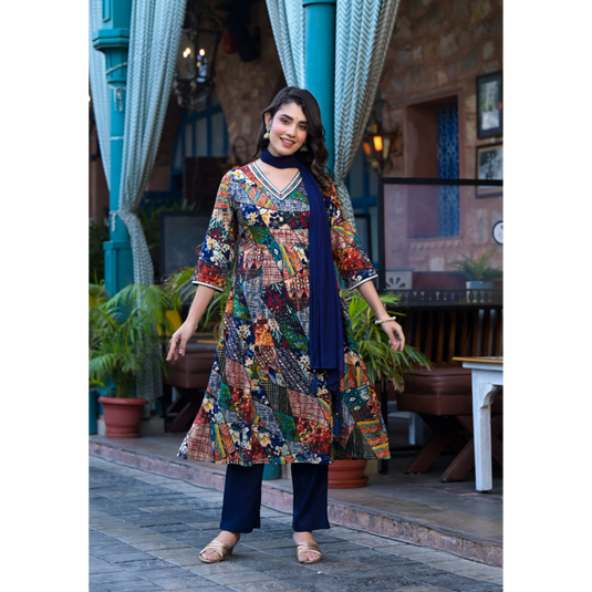 Nayi Nazar Multiblue Suit Set