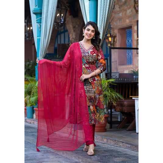 Nayi Nazar Multired Suit Set