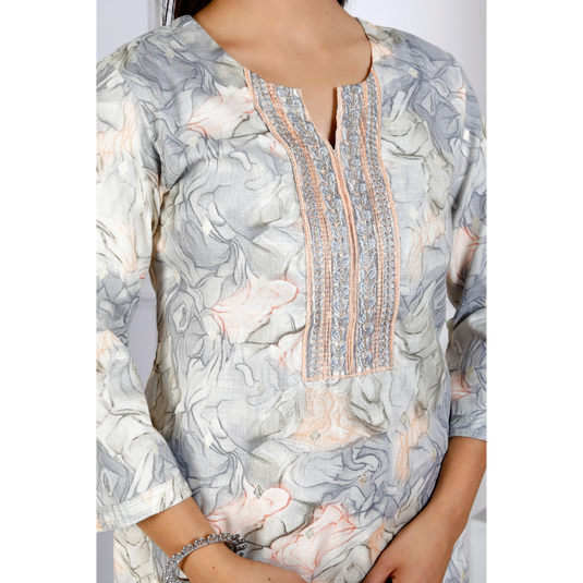 Nayi Nazar Marble Print Kurta Pant Set