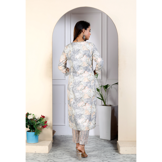 Nayi Nazar Marble Print Kurta Pant Set