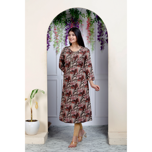Nayi Nazar Brown Straight Kurta
