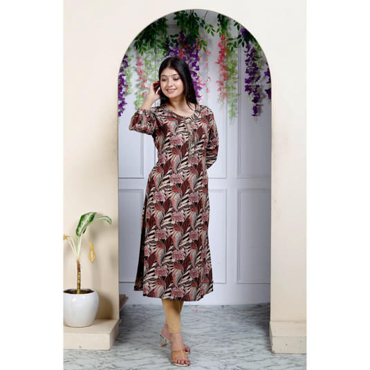 Nayi Nazar Brown Straight Kurta
