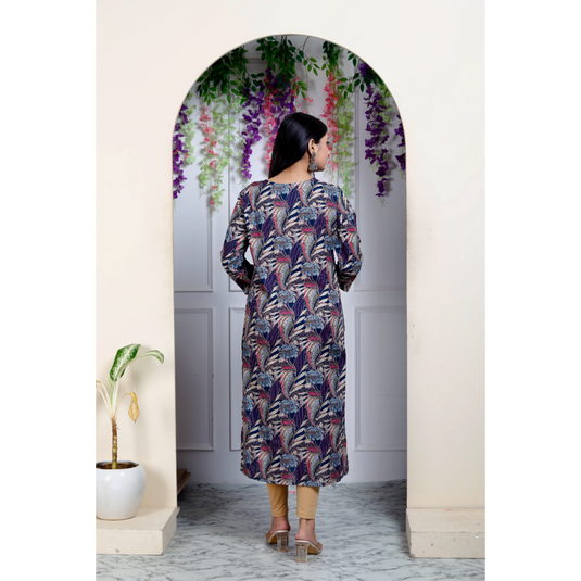Nayi Nazar Blue Straight Kurta