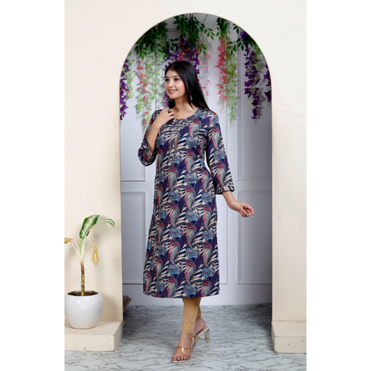Nayi Nazar Blue Straight Kurta
