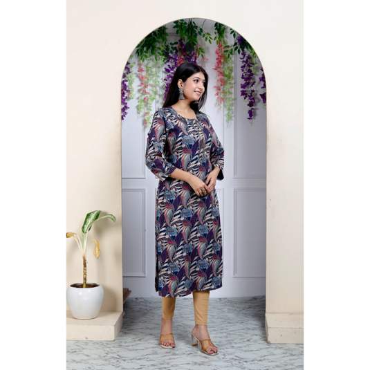 Nayi Nazar Blue Straight Kurta