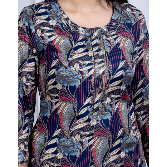 Nayi Nazar Blue Straight Kurta