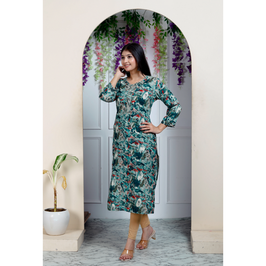 Nayi Nazar Green Straight Kurta