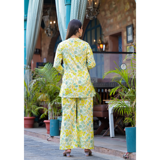 Nayi Nazar Yellow Cotton Co-Ord Set