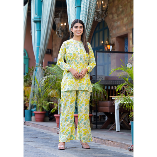 Nayi Nazar Yellow Cotton Co-Ord Set