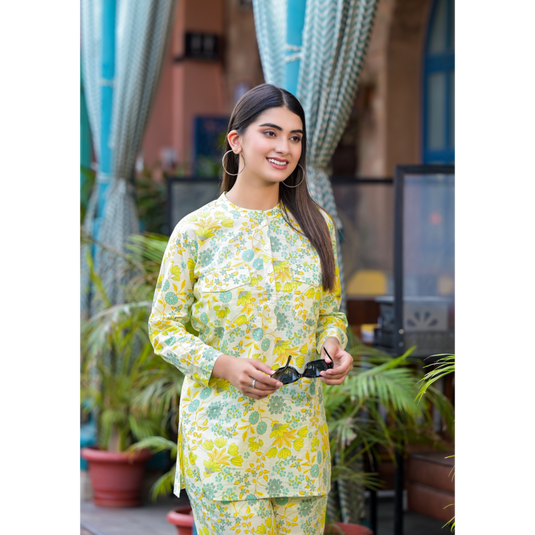 Nayi Nazar Yellow Cotton Co-Ord Set
