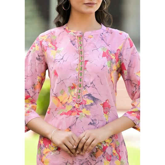 Trishna Pink Muslin Co-ord Set